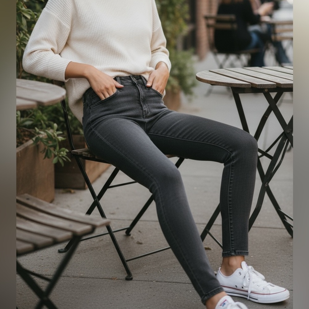 Madewell High Rise Charcoal Jeans